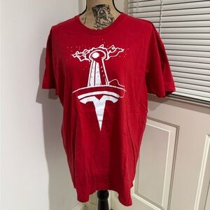 American Apparel red Tesla T Shirt size CL